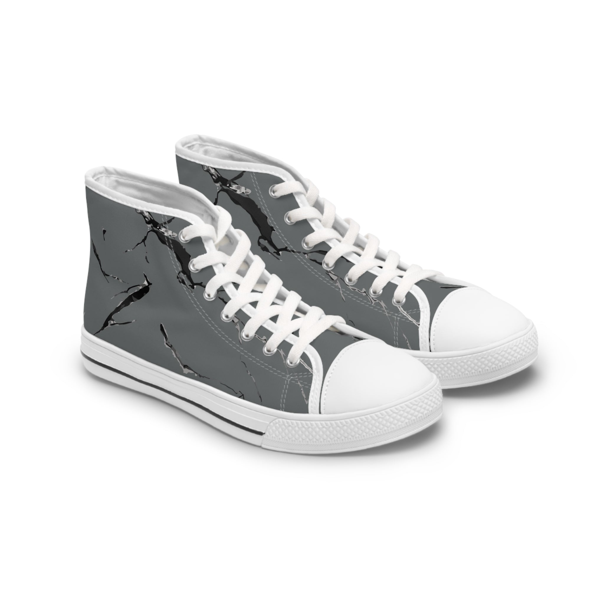 Stylish Women's High Top Sneakers - Marble Design for Everyday Wear
